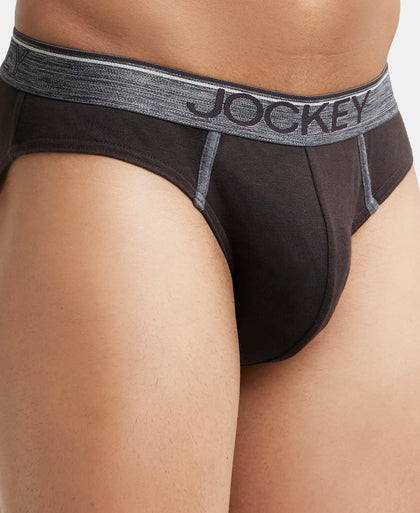Super Combed Cotton Rib Solid Brief with Ultrasoft Waistband - Brown-6