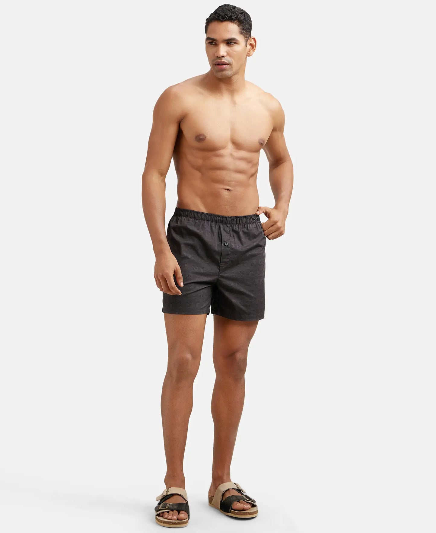 Super Combed Mercerized Cotton Woven Checkered Inner Boxers with Ultrasoft and Durable Inner Waistband - Black & Navy 2-12