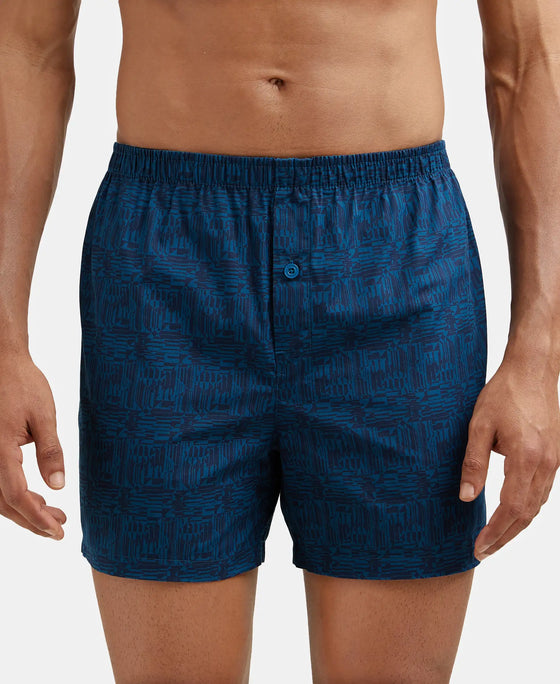 Super Combed Mercerized Cotton Woven Checkered Inner Boxers with Ultrasoft and Durable Inner Waistband - Mauve Wine & Seaport Teal-2