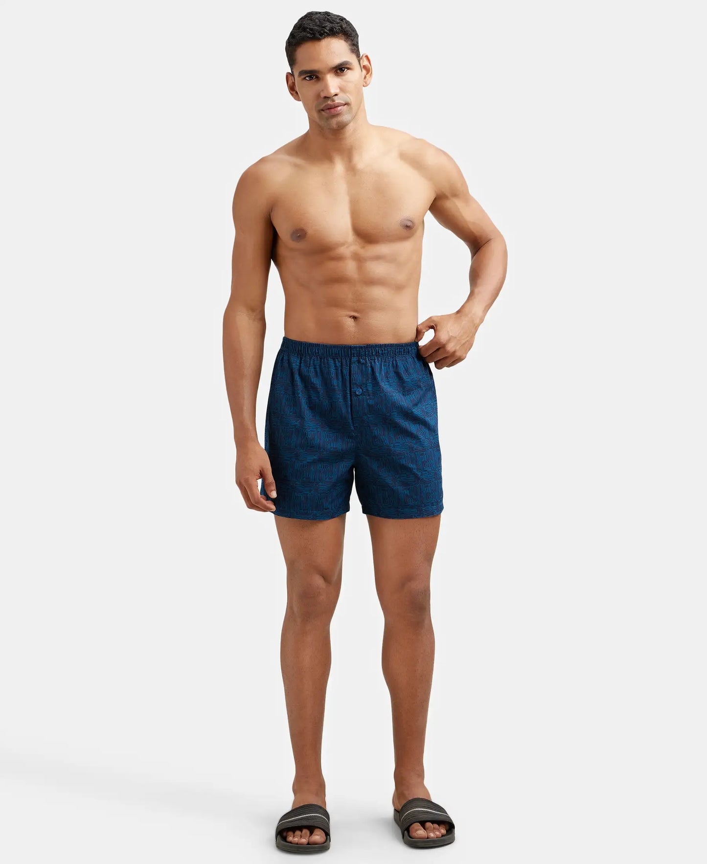 Super Combed Mercerized Cotton Woven Checkered Inner Boxers with Ultrasoft and Durable Inner Waistband - Mauve Wine & Seaport Teal-12