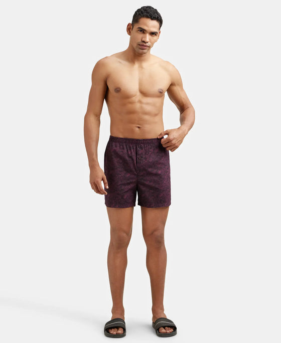 Super Combed Mercerized Cotton Woven Checkered Inner Boxers with Ultrasoft and Durable Inner Waistband - Mauve Wine & Seaport Teal-13