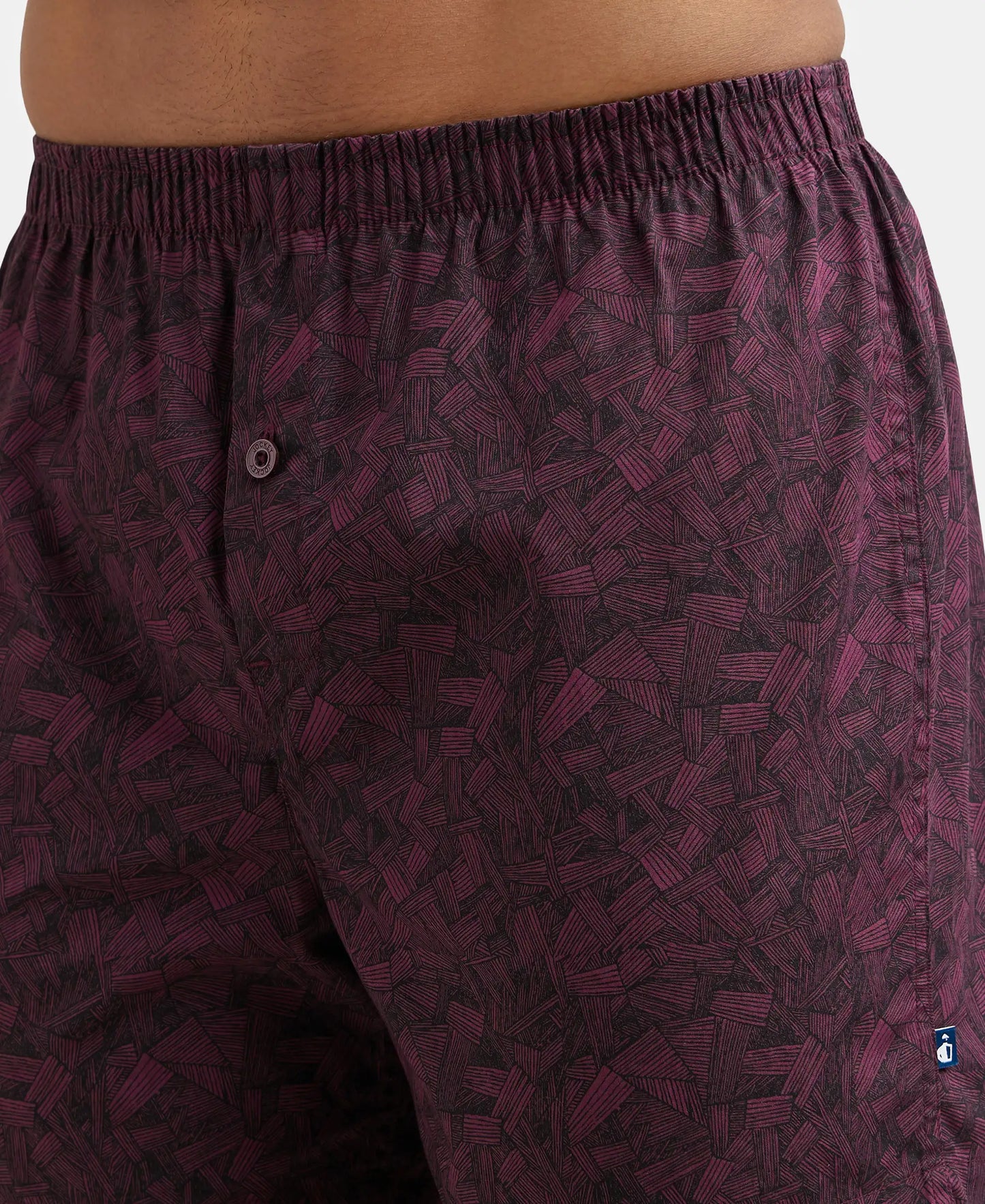 Super Combed Mercerized Cotton Woven Printed Inner Boxers with Ultrasoft and Durable Inner Waistband - Mauve Wine & Seaport Teal (Pack of 2)
