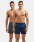 Super Combed Mercerized Cotton Woven Checkered Inner Boxers with Ultrasoft and Durable Inner Waistband - Black & Navy 3-1