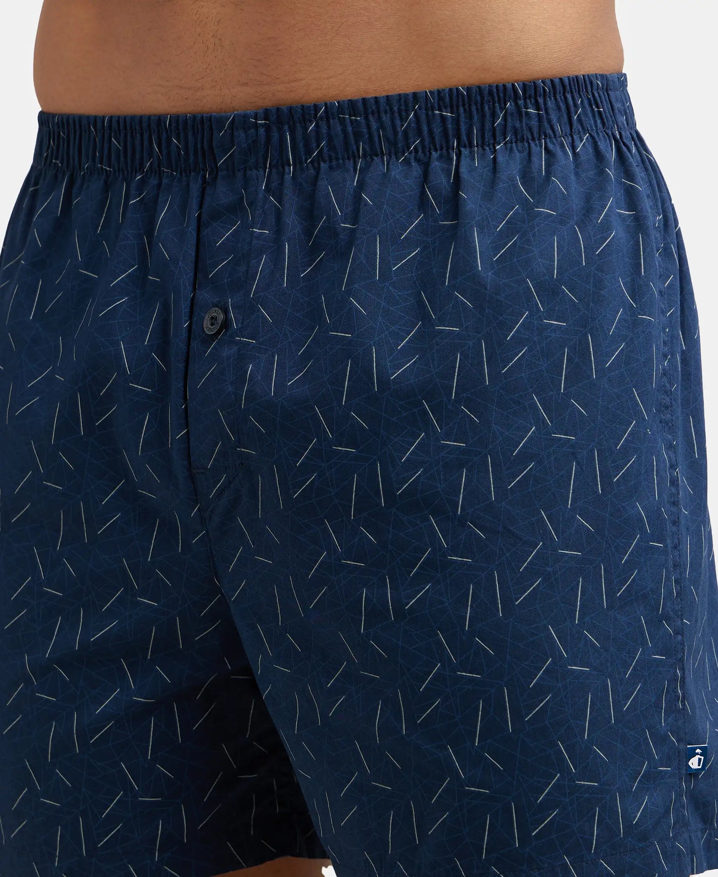Super Combed Mercerized Cotton Woven Checkered Inner Boxers with Ultrasoft and Durable Inner Waistband - Black & Navy 3-14