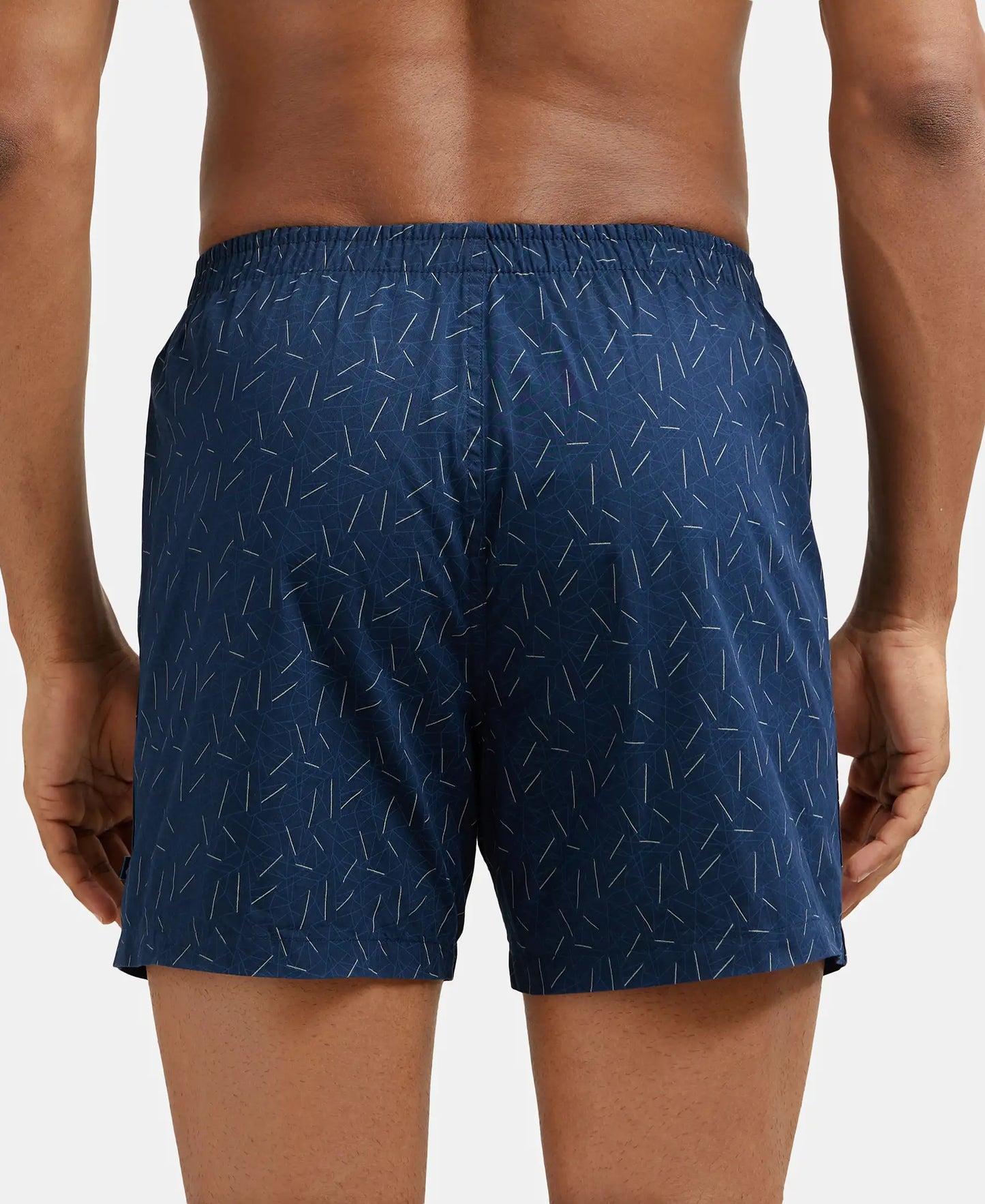 Super Combed Mercerized Cotton Woven Checkered Inner Boxers with Ultrasoft and Durable Inner Waistband - Black & Navy 3-6