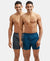 Super Combed Mercerized Cotton Woven Checkered Inner Boxers with Ultrasoft and Durable Inner Waistband - Navy & Seaport Teal-1