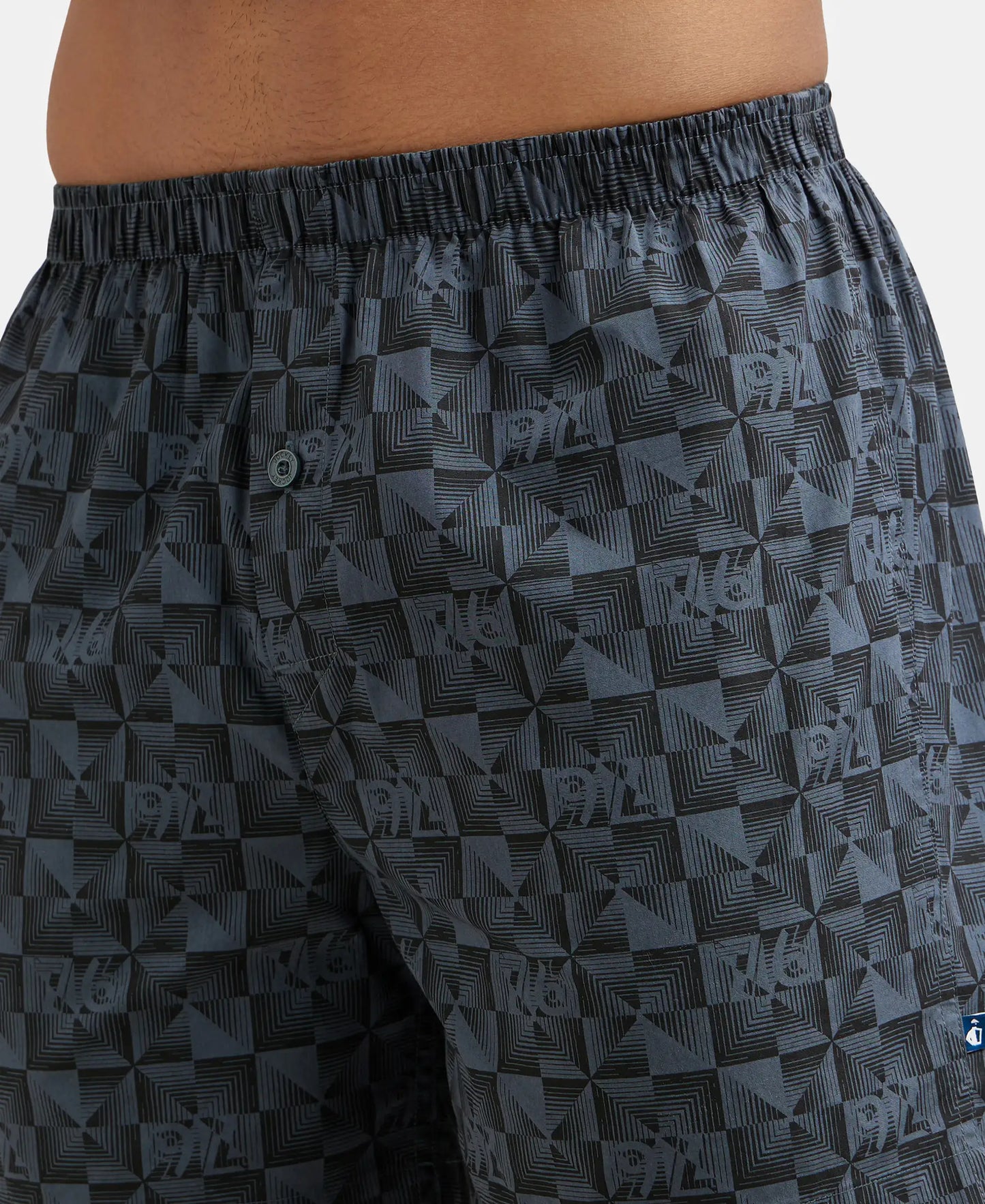 Super Combed Mercerized Cotton Woven Printed Inner Boxers with Ultrasoft and Durable Inner Waistband - Navy & Seaport Teal (Pack of 2)