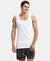 Super Combed Cotton Round Neck Sleeveless Vest - White-1