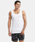 Super Combed Cotton Round Neck Sleeveless Vest - White-1