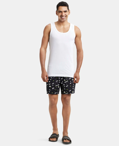 Super Combed Cotton Round Neck Sleeveless Vest - White-4