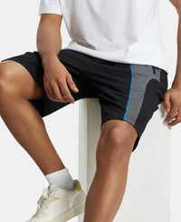 Super Combed Cotton Rich Straight Fit Shorts with Side Pockets - Black & Charcoal Melange-5