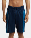 Super Combed Cotton Rich Straight Fit Shorts with Side Pockets - Navy & Steller-1