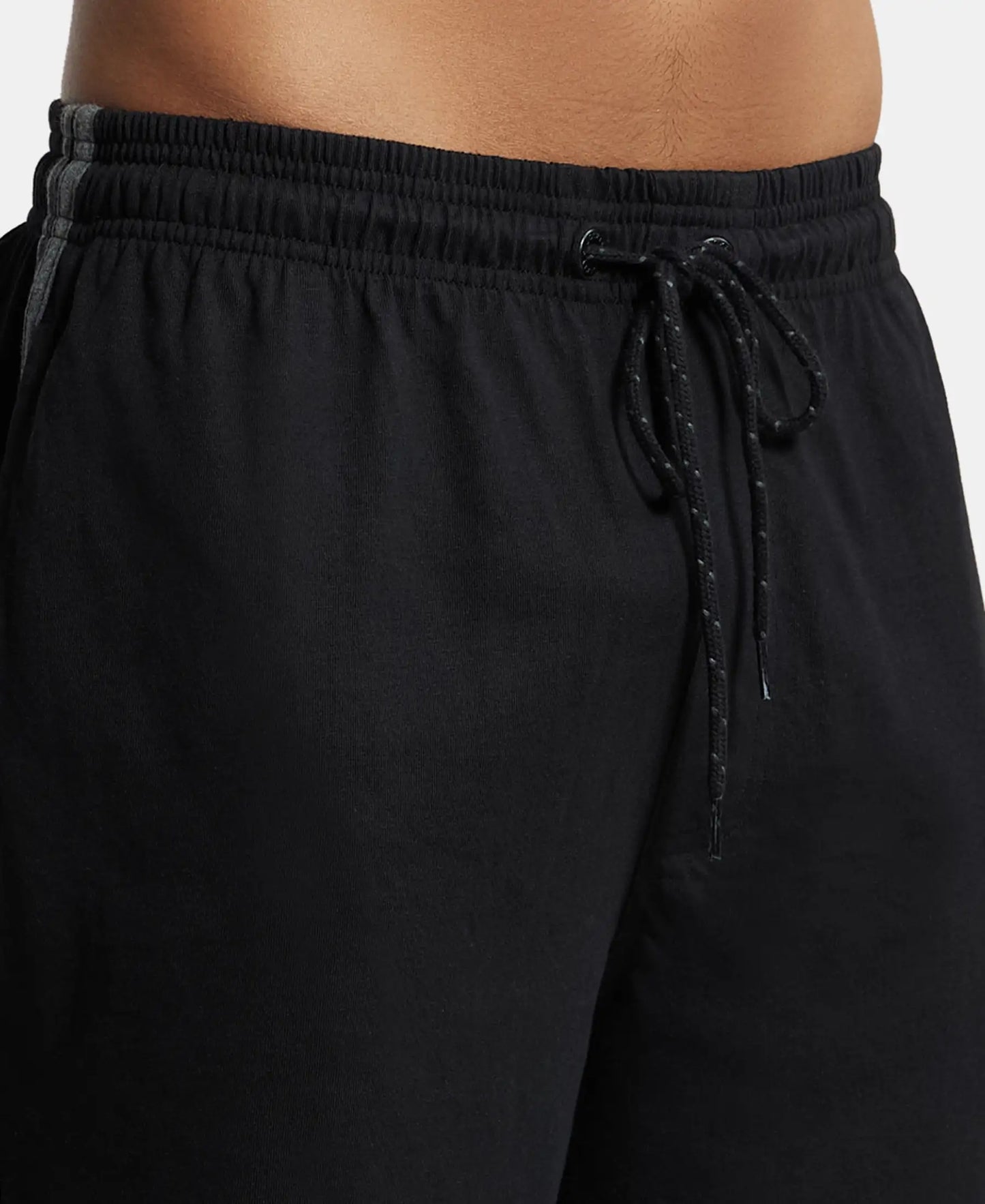 Super Combed Cotton Rich Regular Fit Shorts with Side Pockets - Black-6