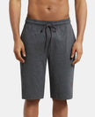 Super Combed Cotton Rich Regular Fit Shorts with Side Pockets - Charcoal Melange & Shanghai Red-1