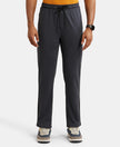 Super Combed Cotton Rich Straight Fit Trackpant with Side and Back Pockets - Graphite & Black-1