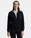 Super Combed Cotton French Terry Drop Shoulder Styled Jacket with Ribbed Cuff and Hem - Black-1