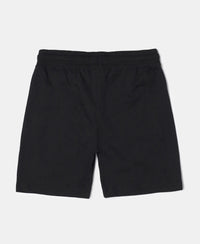 Super Combed Cotton Rich Graphic Printed Shorts - Black-2