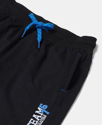 Super Combed Cotton Rich Graphic Printed Shorts - Black-3