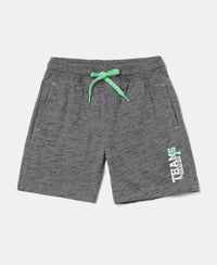 Super Combed Cotton Rich Graphic Printed Shorts - Deep Grey Slub-1