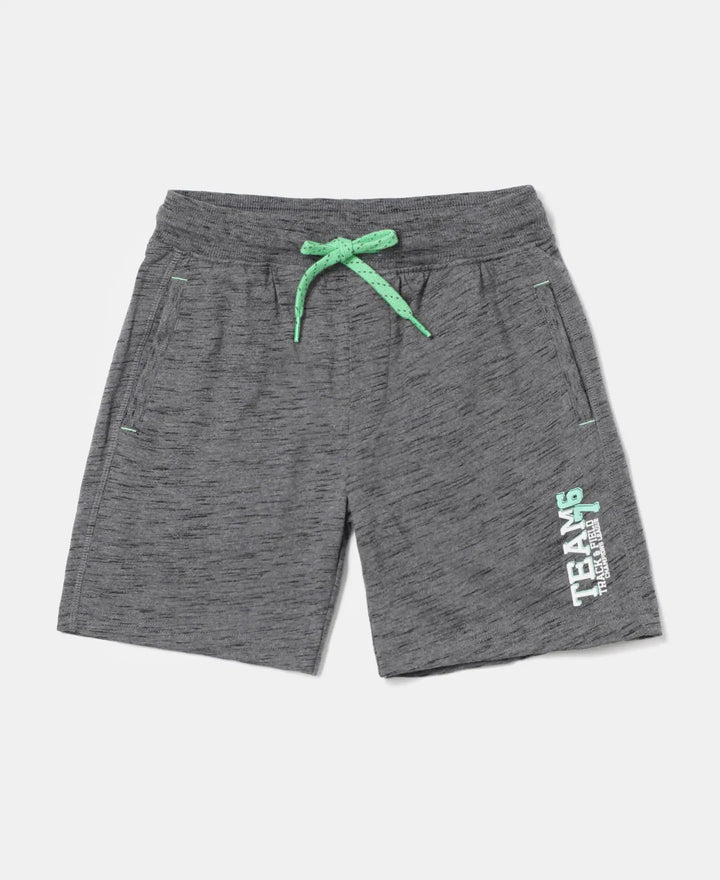 Super Combed Cotton Rich Graphic Printed Shorts - Deep Grey Slub-1