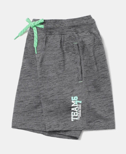 Super Combed Cotton Rich Graphic Printed Shorts - Deep Grey Slub-5