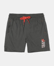 Super Combed Cotton Rich Graphic Printed Shorts - Deep Olive-1