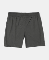 Super Combed Cotton Rich Graphic Printed Shorts - Deep Olive-2