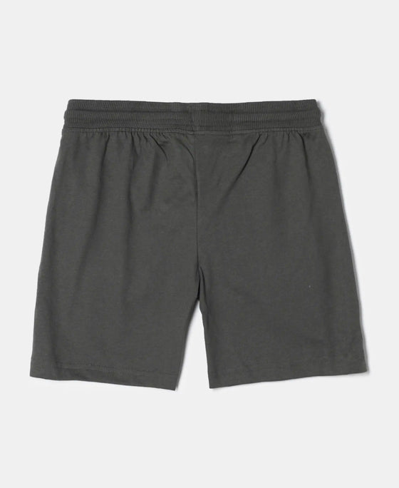 Super Combed Cotton Rich Graphic Printed Shorts - Deep Olive-2
