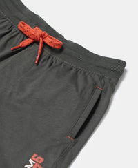 Super Combed Cotton Rich Graphic Printed Shorts - Deep Olive-3