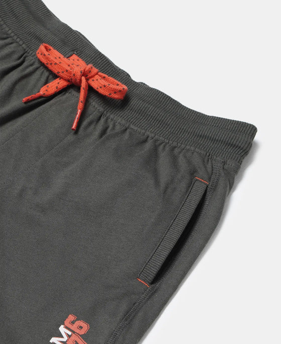 Super Combed Cotton Rich Graphic Printed Shorts - Deep Olive-3