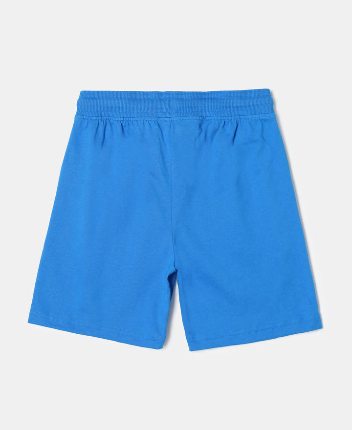 Super Combed Cotton Rich Graphic Printed Shorts - Neon Blue-2