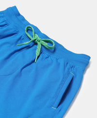 Super Combed Cotton Rich Graphic Printed Shorts - Neon Blue-3
