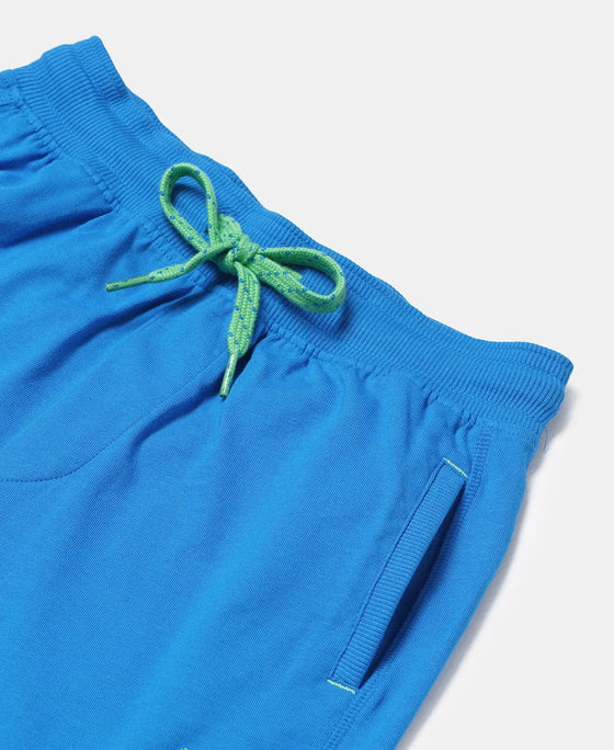 Super Combed Cotton Rich Graphic Printed Shorts - Neon Blue-3