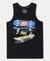Super Combed Cotton Graphic Printed Tank Top - Black-1