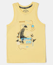 Super Combed Cotton Graphic Printed Tank Top - Malibu Blue-1