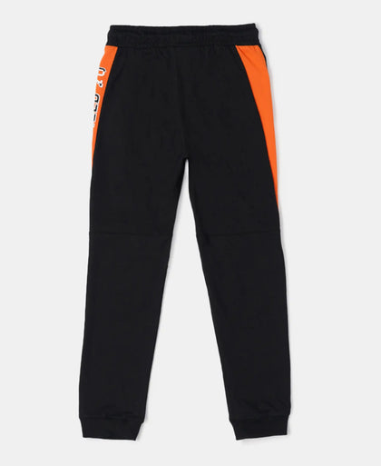Super Combed Cotton Rich Graphic Printed Joggers with Ribbed Cuff Hem - Black-2