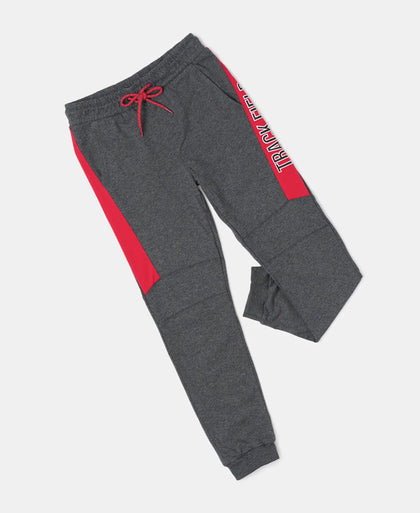 Super Combed Cotton Rich Graphic Printed Joggers with Ribbed Cuff Hem - Charcoal Melange-5