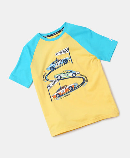 Super Combed Cotton Graphic Printed Half Sleeve Raglan T-Shirt - Beach Ball-5