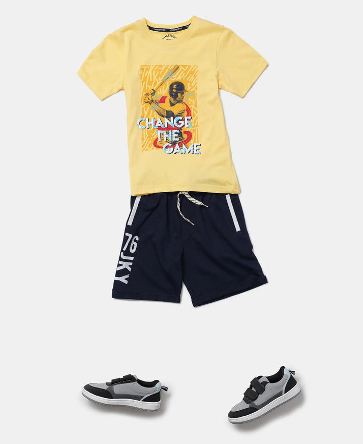 Super Combed Cotton Graphic Printed Half Sleeve T-Shirt - Snap Dragon Printed-4