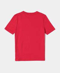 Super Combed Cotton Graphic Printed Half Sleeve T-Shirt - Team Red Printed-2