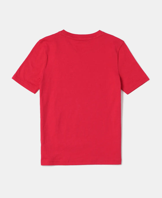 Super Combed Cotton Graphic Printed Half Sleeve T-Shirt - Team Red Printed-2