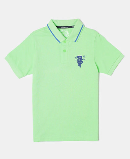 Super Combed Cotton Rich Graphic Printed Half Sleeve Polo T-Shirt - Spring Bouquet-1