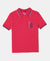 Super Combed Cotton Rich Graphic Printed Half Sleeve Polo T-Shirt - Team Red-1