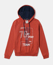 Super Combed Cotton French Terry Graphic Printed Hoodie Sweatshirt - Cinnabar-1