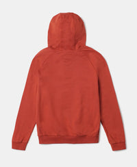 Super Combed Cotton French Terry Graphic Printed Hoodie Sweatshirt - Cinnabar-2