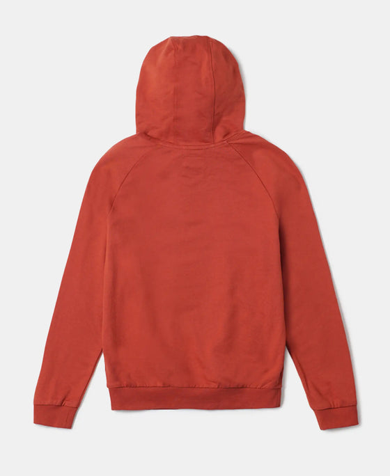 Super Combed Cotton French Terry Graphic Printed Hoodie Sweatshirt - Cinnabar-2