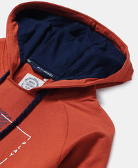 Super Combed Cotton French Terry Graphic Printed Hoodie Sweatshirt - Cinnabar-3