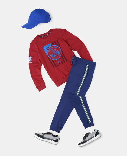 Super Combed Cotton Rich Trackpants with Contrast Side Taping - Blue Depth-4
