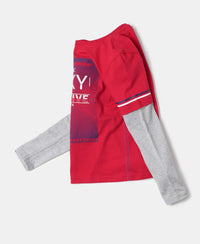 Super Combed Cotton Graphic Printed Full Sleeve T-Shirt - Team Red-5