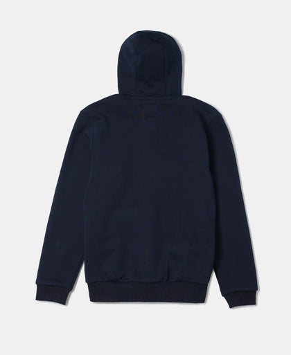 Super Combed Cotton Rich Fleece Fabric Graphic Printed Hoodie Jacket - Navy-2